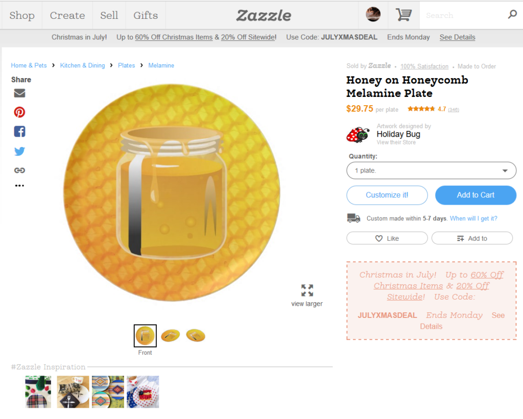 Rosh HaShana product page on Zazzle
