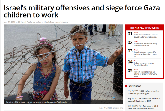 Gaza blockade - children forced to work