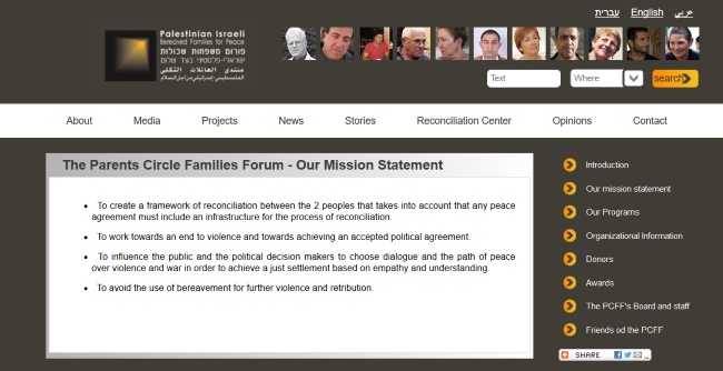 from peace organization "The Parents' Circle" website