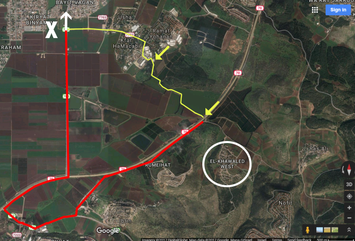 Khawaled - Bedouin village and access roads