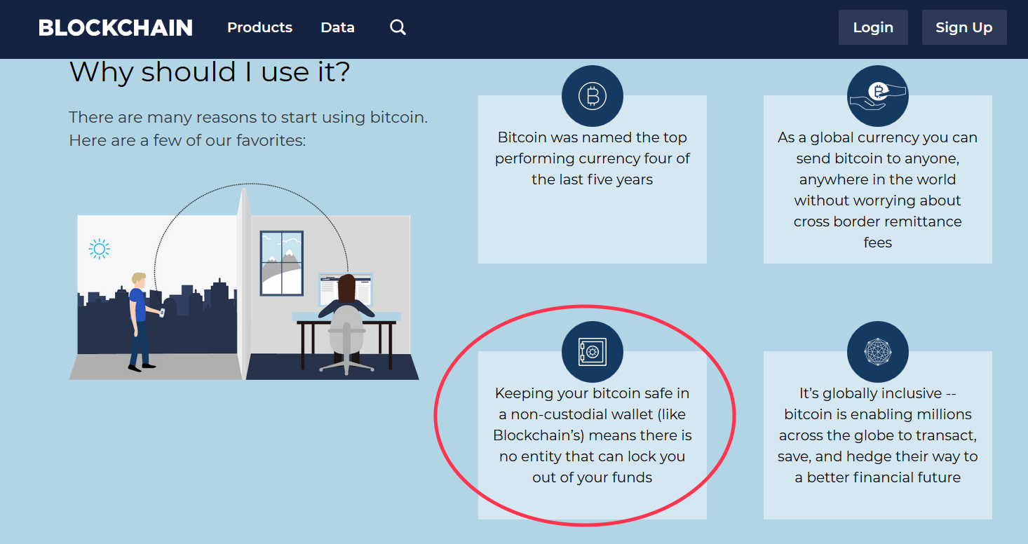Screenshot from Blockchain showing how safe it is to keep bitcoin with them