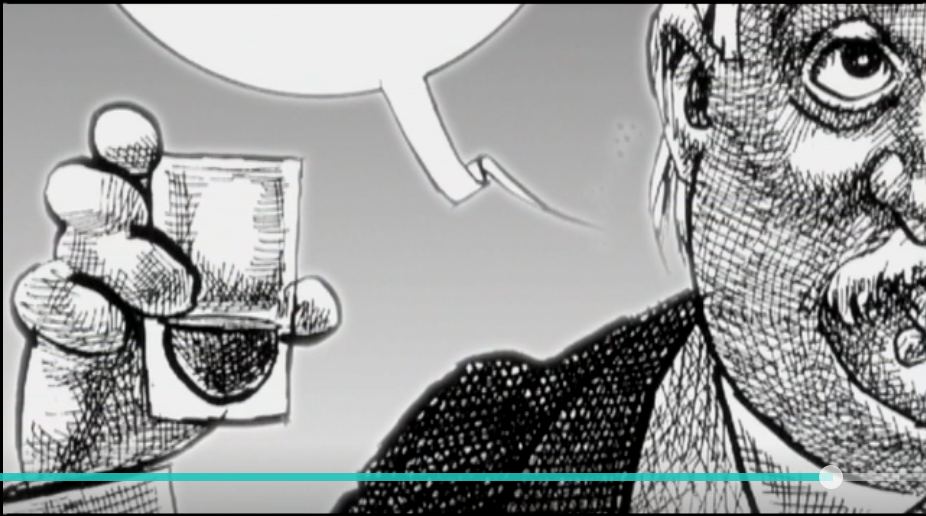 Detail of an Aislin cartoon showing an anatomical part generally not publishable in a newspaper