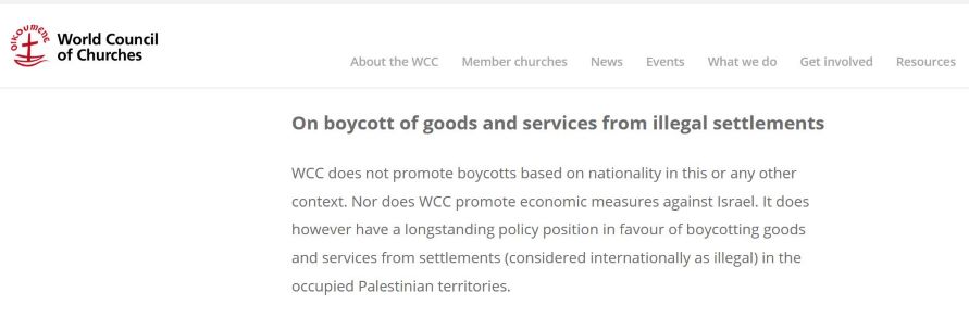 Screenshot from website of World Council of Churches that established EAPPI