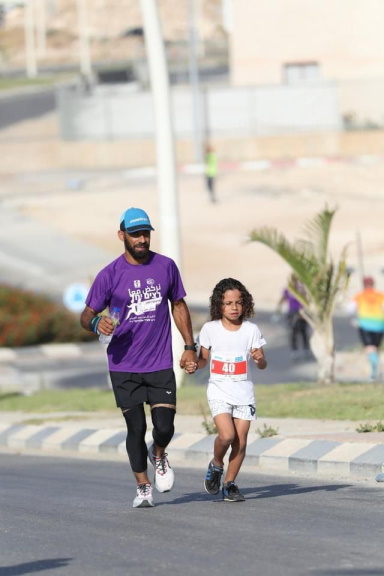 Usaid and Hamid Arshid running a marathon