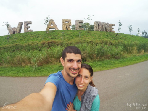 Or Levy and late wife Eynav at a trance festive in Holland