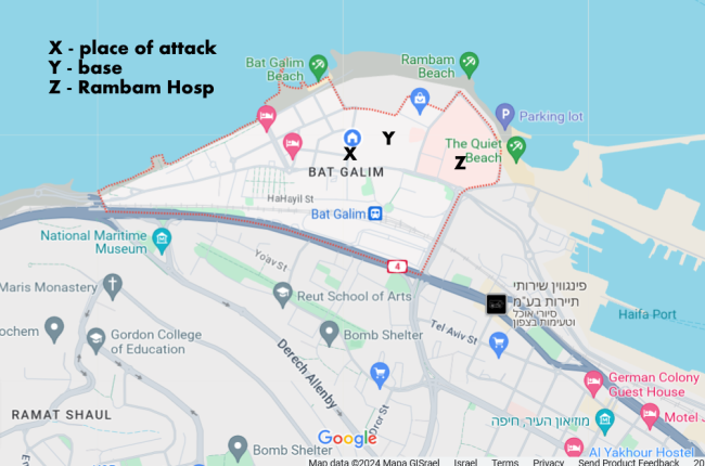 map showing where the attack took place