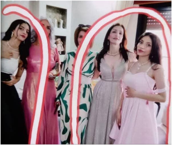 Twins Louna and Lyn and their mother, Manal. This photo was sent to me by Haydar but they also appear on “X” and Facebook, victims of the new regime in Syria.