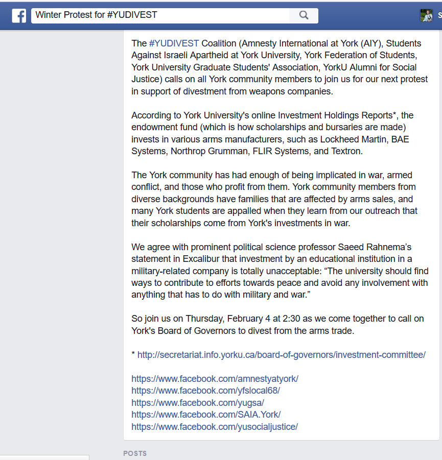 FB event description JDL, #YUDIVEST, York University