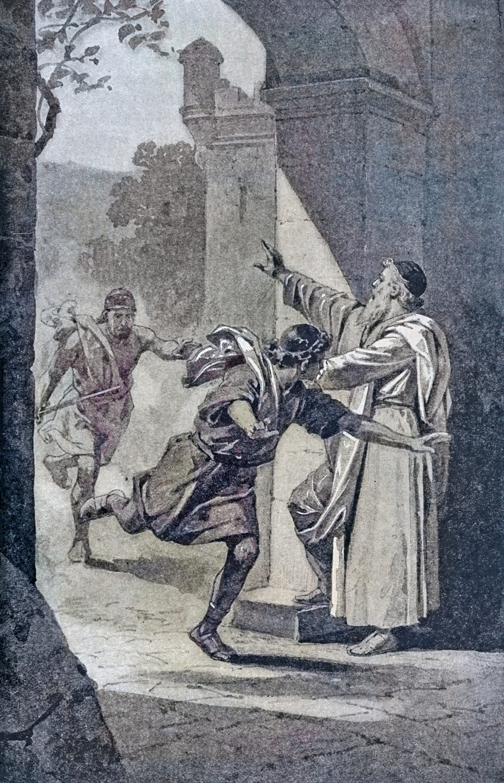 Drawing by Charles Foster - Running to the City of Refuge