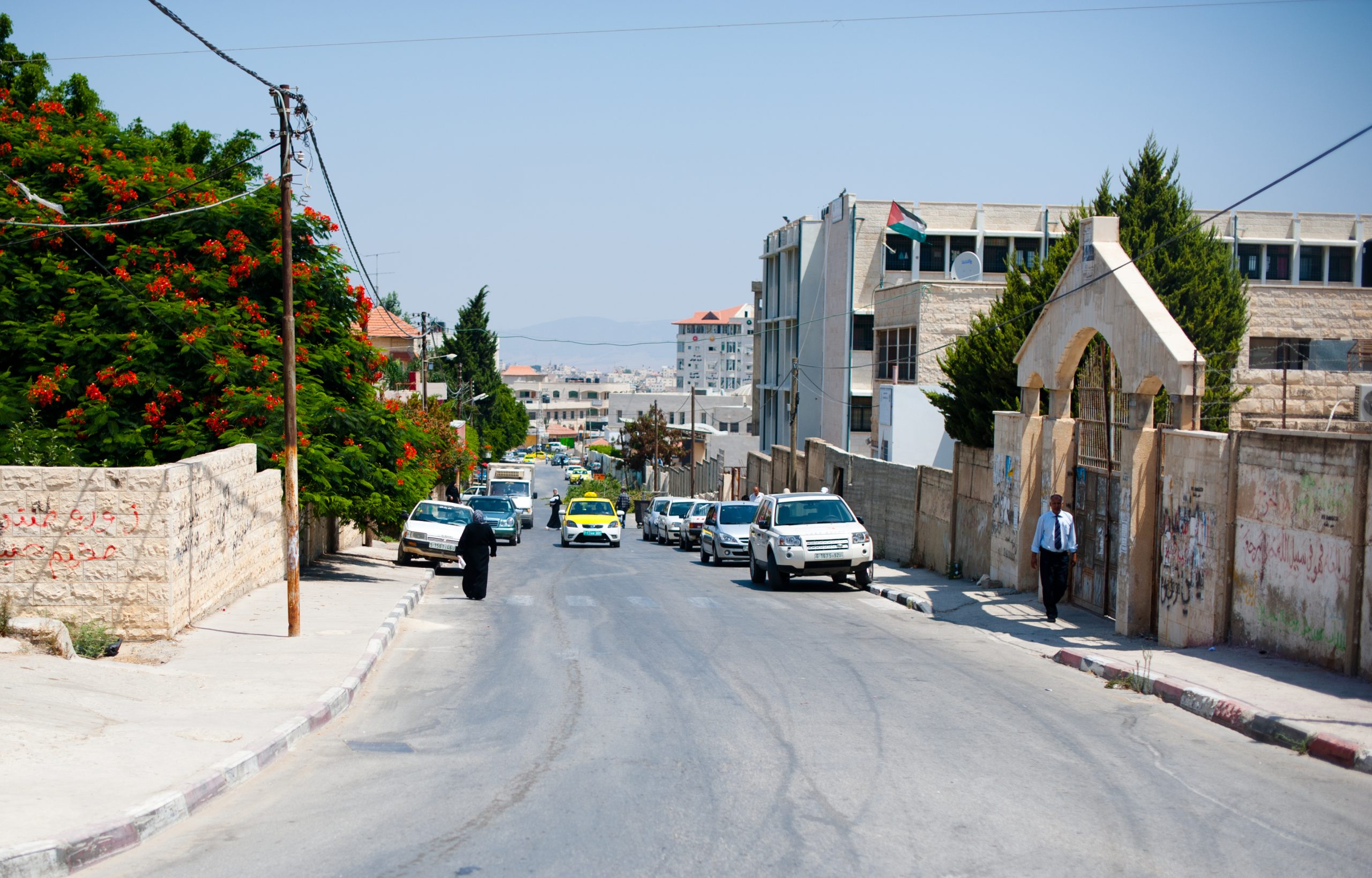 A street in the City of Jenin from 2011. The city includes a modern university and the refugee camp to which some residents are relegated.